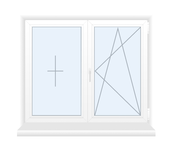 Окно 2-секционное VEKA Softline 1 створка